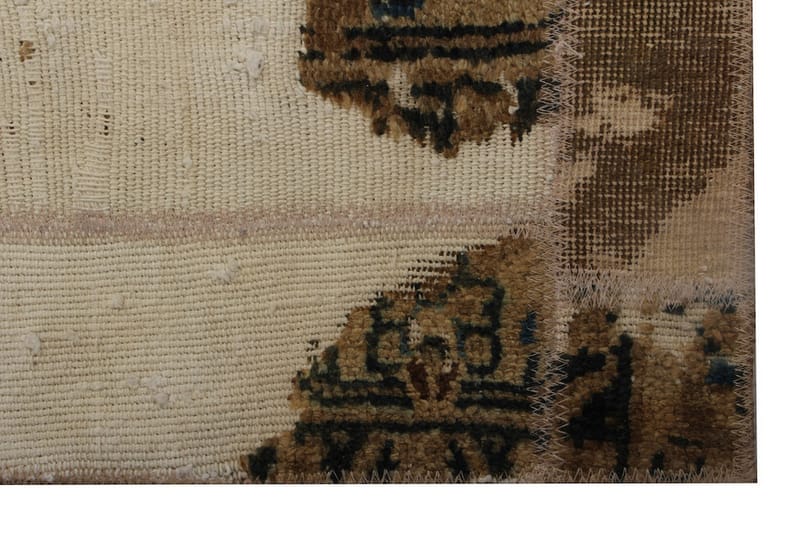 Håndknyttet patchwork tæppe uld / garn flerfarvet 175x220cm - Patchwork tæppe - Håndvævede tæpper