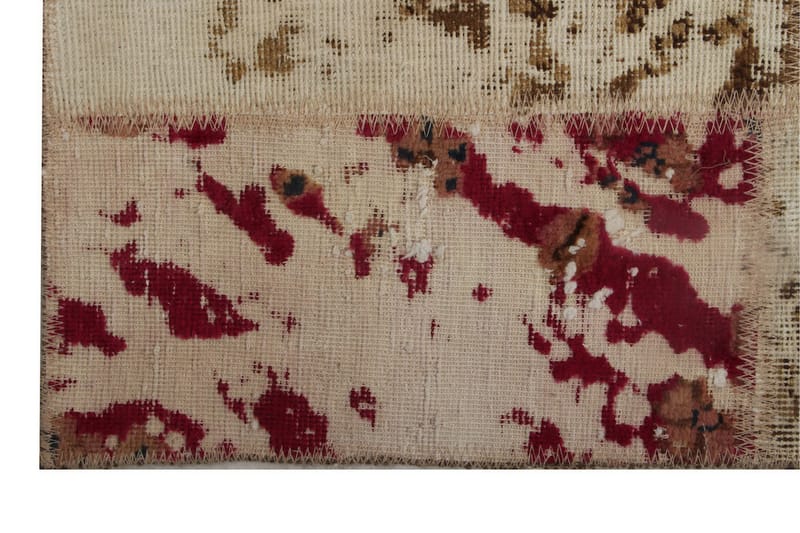 Håndknyttet patchwork tæppe uld / garn flerfarvet 106x229cm - Patchwork tæppe - Håndvævede tæpper