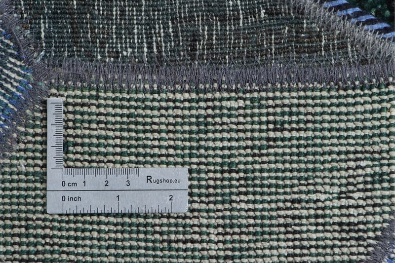 Håndknyttet patchwork tæppe uld / garn flerfarvet 179x246cm - Patchwork tæppe - Håndvævede tæpper
