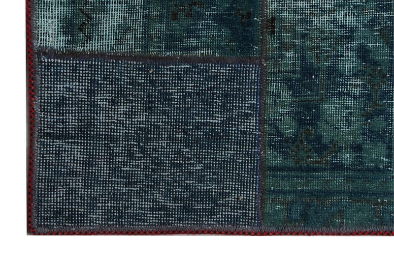 Håndknyttet patchwork tæppe uld / garn flerfarvet 182x267cm - Patchwork tæppe - Håndvævede tæpper