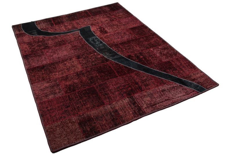 Håndknyttet patchwork tæppe uld / garn flerfarvet 182x243cm - Patchwork tæppe - H�åndvævede tæpper