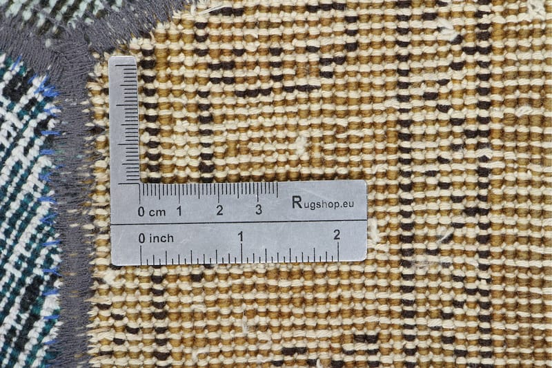 Håndknyttet patchwork tæppe uld / garn flerfarvet 121x250cm - Patchwork tæppe - Håndvævede tæpper