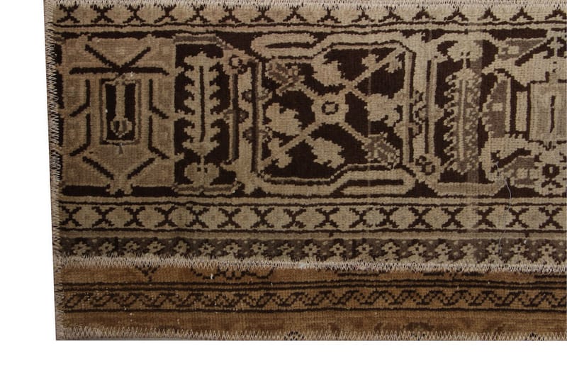Håndknyttet patchwork tæppe uld / garn flerfarvet 173x227cm - Patchwork tæppe - Håndvævede tæpper