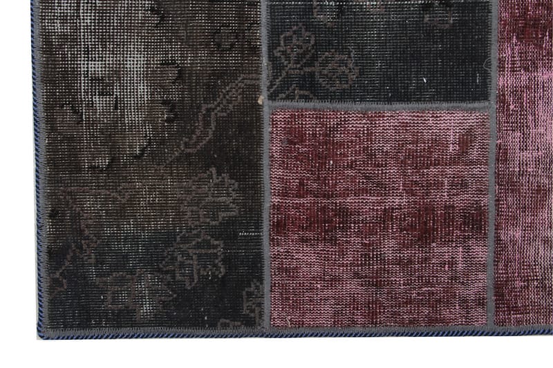 Håndknyttet patchwork tæppe uld / garn flerfarvet 185x245cm - Patchwork tæppe - Håndvævede tæpper