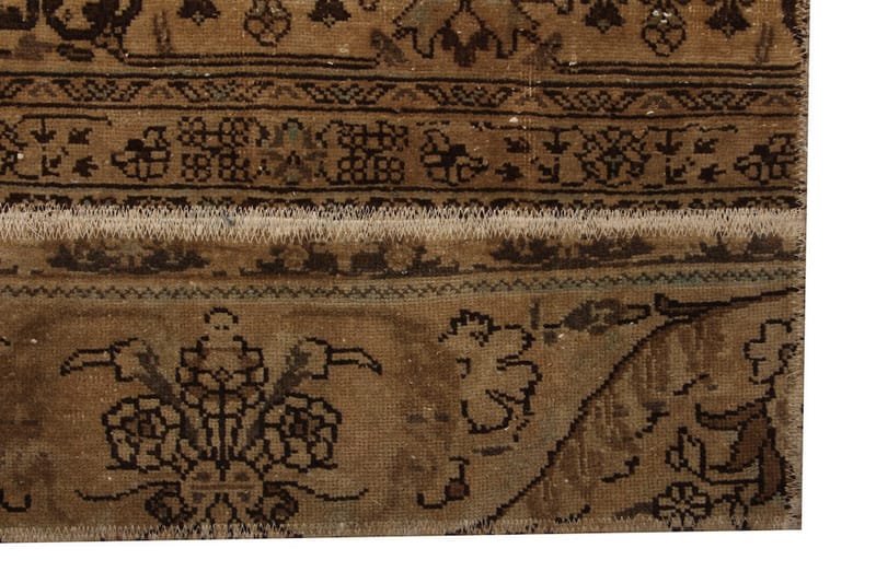 Håndknyttet patchwork tæppe uld / garn flerfarvet 193x270cm - Patchwork tæppe - Håndvævede tæpper