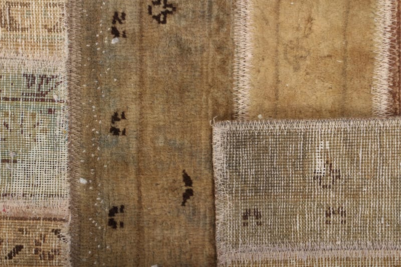 Håndknyttet patchwork tæppe uld / garn flerfarvet 152x198cm - Patchwork tæppe - Håndvævede tæpper