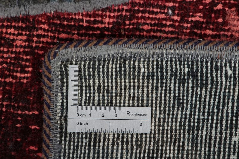 Håndknyttet patchwork tæppe uld / garn flerfarvet 181x243cm - Patchwork tæppe - Håndvævede tæpper