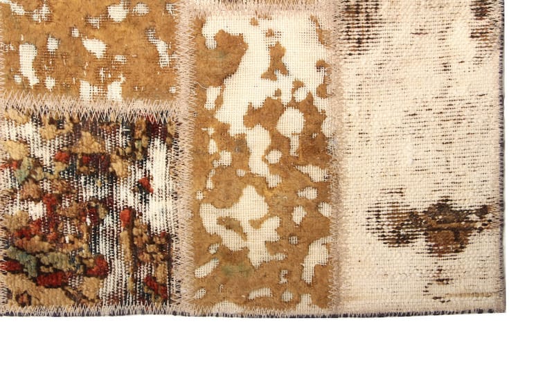 Håndknyttet patchwork tæppe uld / garn flerfarvet 168x228cm - Patchwork tæppe - Håndvævede tæpper