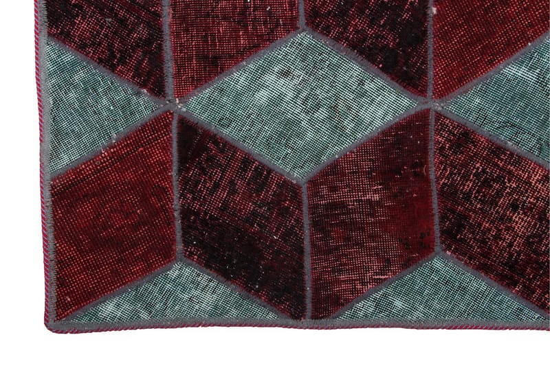 Håndknyttet patchwork tæppe uld / garn flerfarvet 180x245cm - Patchwork tæppe - Håndvævede tæpper