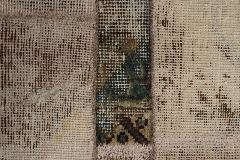Håndknyttet patchwork tæppe uld / garn flerfarvet 165x220cm - Patchwork tæppe - Håndvævede tæpper