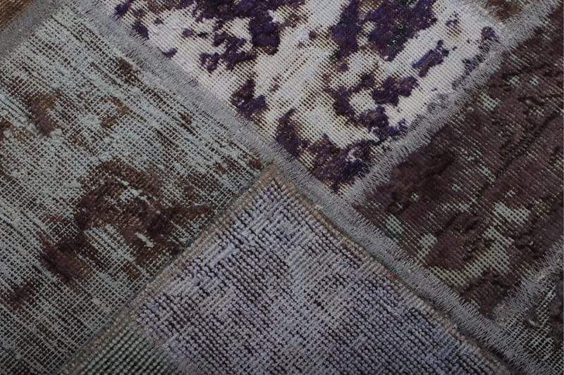 Håndknyttet patchwork tæppe uld / garn flerfarvet 174x234cm - Patchwork tæppe - Håndvævede tæpper