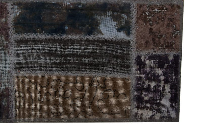 Håndknyttet patchwork tæppe uld / garn flerfarvet 174x234cm - Patchwork tæppe - Håndvævede tæpper