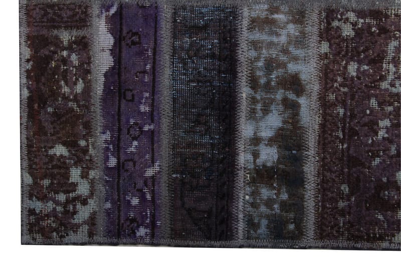 Håndknyttet patchwork tæppe uld / garn flerfarvet 167x232cm - Patchwork tæppe - Håndvævede tæpper
