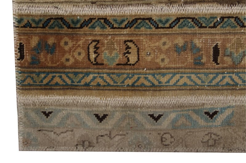 Håndknyttet patchwork tæppe uld / garn flerfarvet 139x193cm - Patchwork tæppe - Håndvævede tæpper