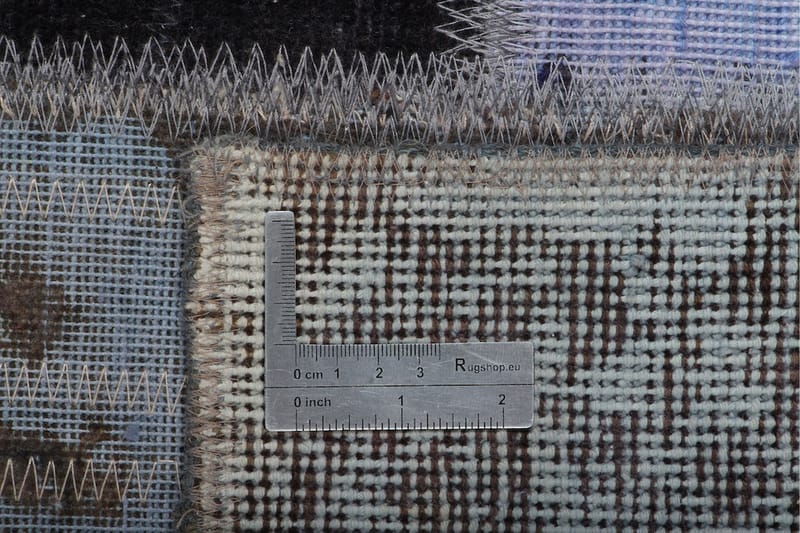 Håndknyttet patchwork tæppe uld / garn flerfarvet 164x241cm - Patchwork tæppe - Håndvævede tæpper