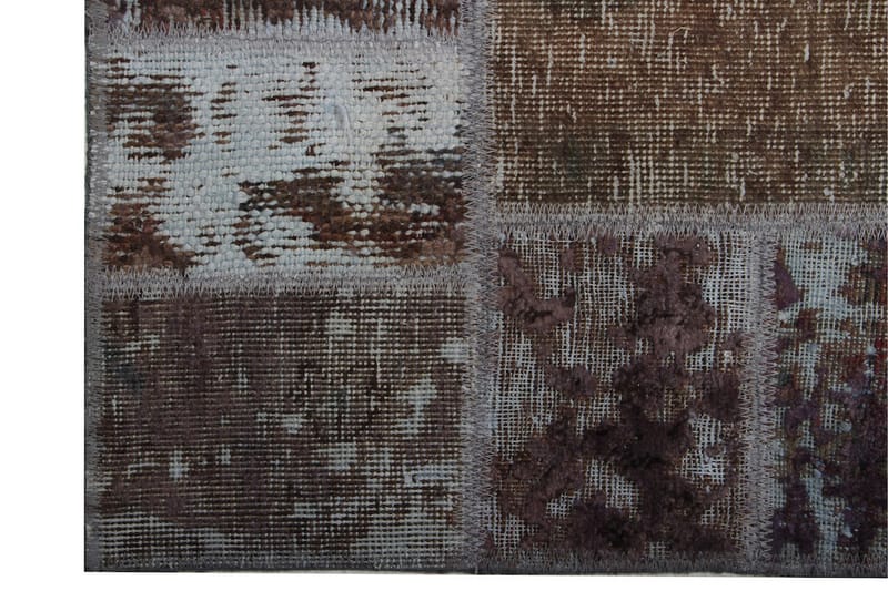 Håndknyttet patchwork tæppe uld / garn flerfarvet 164x241cm - Patchwork tæppe - Håndvævede tæpper