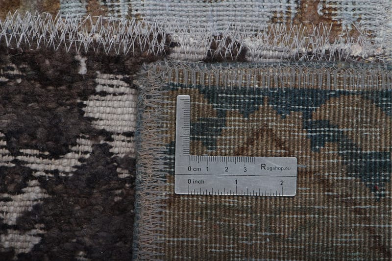 Håndknyttet patchwork tæppe uld / garn flerfarvet 170x224cm - Patchwork tæppe - Håndvævede tæpper