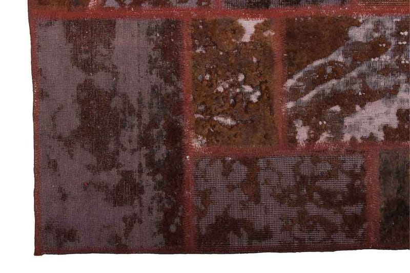 Håndknyttet patchwork tæppe uld / garn flerfarvet 175x229cm - Patchwork tæppe - Håndvævede tæpper