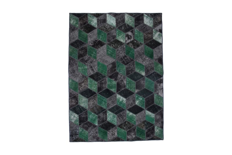 Håndknyttet patchwork tæppe uld / garn flerfarvet 178x244cm - Patchwork tæppe - Håndvævede tæpper
