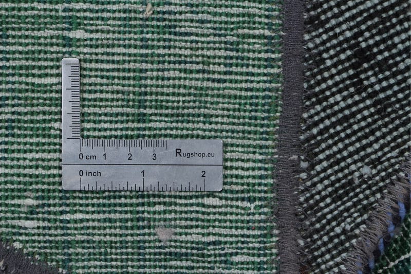 Håndknyttet patchwork tæppe uld / garn flerfarvet 178x244cm - Patchwork tæppe - Håndvævede tæpper