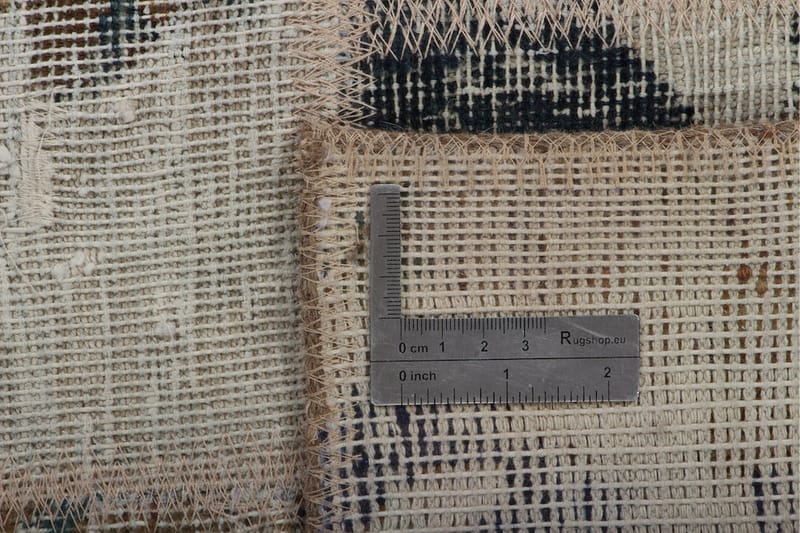 Håndknyttet patchwork tæppe uld / garn flerfarvet 170x227cm - Patchwork tæppe - Håndvævede tæpper