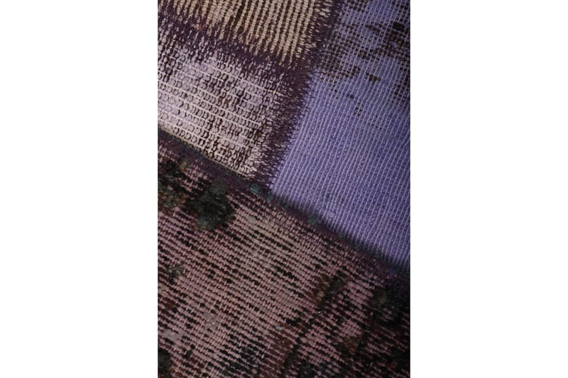 Håndknyttet patchwork tæppe uld / garn flerfarvet 171x229cm - Patchwork tæppe - Håndvævede tæpper