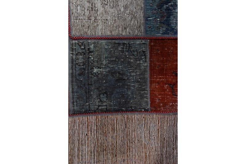 Håndknyttet patchwork tæppe uld / garn flerfarvet 180x240cm - Patchwork tæppe - Håndvævede tæpper