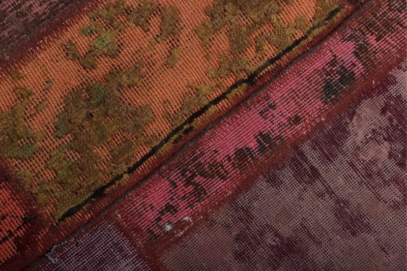 Håndknyttet patchwork tæppe uld / garn flerfarvet 175x230cm - Patchwork tæppe - Håndvævede tæpper