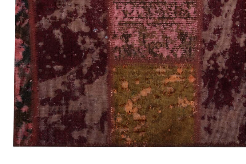 Håndknyttet patchwork tæppe uld / garn flerfarvet 175x230cm - Patchwork tæppe - Håndvævede tæpper