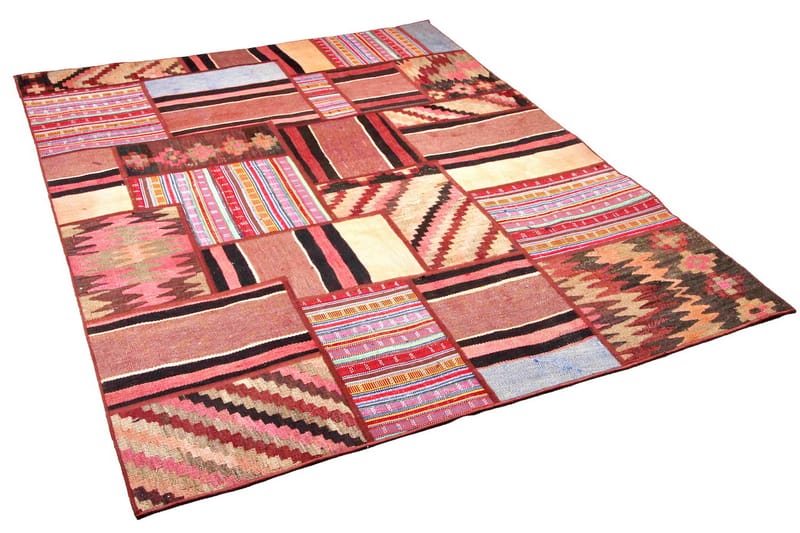 Håndknyttet Persisk lappetæppe 157x207 cm - Flerfarvet - Patchwork tæppe