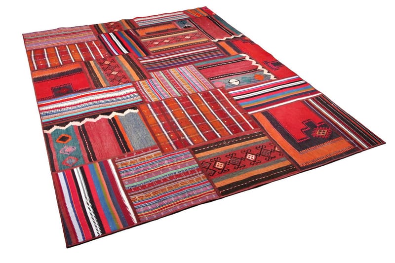 Håndknyttet Persisk lappetæppe 170x233 cm - Flerfarvet - Patchwork tæppe