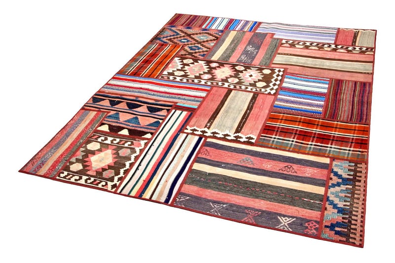 Håndknyttet Persisk lappetæppe 158x205 cm - Flerfarvet - Patchwork tæppe