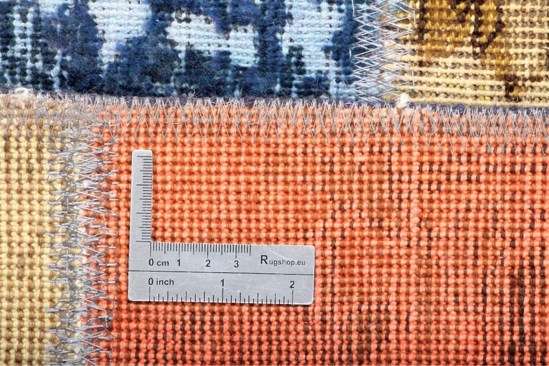 Håndknyttet persisk Patchwork Uldtæppe 172x226 cm Garn - Flerfarvet - Patchwork tæppe