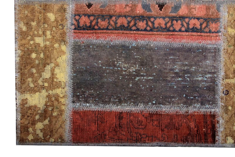 Håndknyttet persisk Patchwork Uldtæppe 172x226 cm Garn - Flerfarvet - Patchwork tæppe