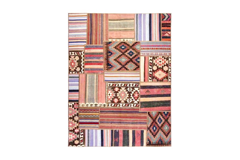 Håndknyttet Persisk lappetæppe 156x205 cm - Flerfarvet - Patchwork tæppe