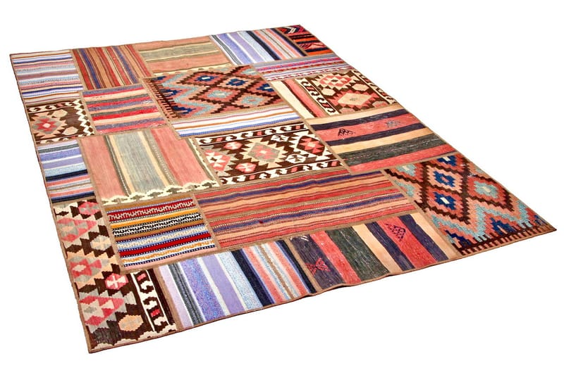 Håndknyttet Persisk lappetæppe 156x205 cm - Flerfarvet - Patchwork tæppe