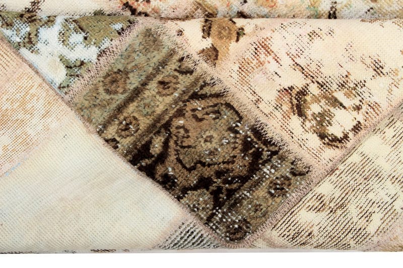 Håndknyttet persisk Patchwork Uldtæppe 166x221 cm Garn - Flerfarvet - Patchwork tæppe