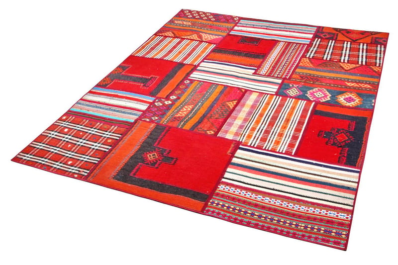 Håndknyttet Persisk lappetæppe 157x200 cm - Flerfarvet - Patchwork tæppe
