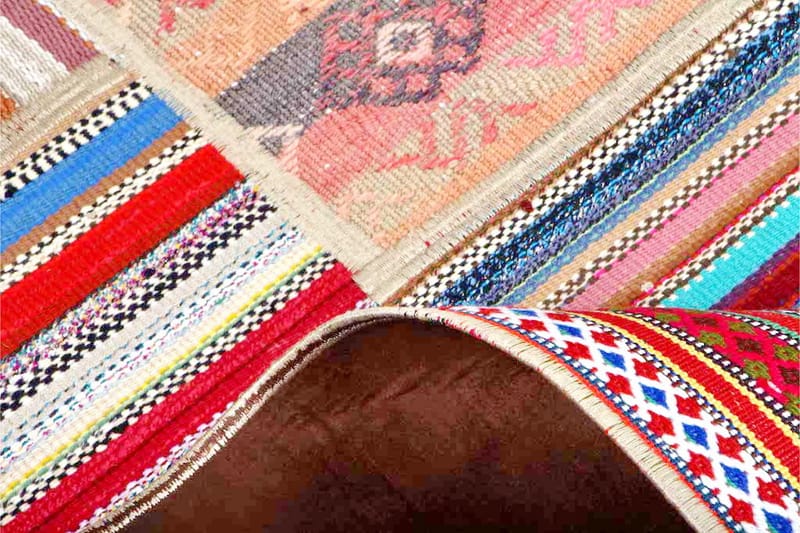 Håndknyttet Persisk lappetæppe 155x201 cm - Flerfarvet - Patchwork tæppe
