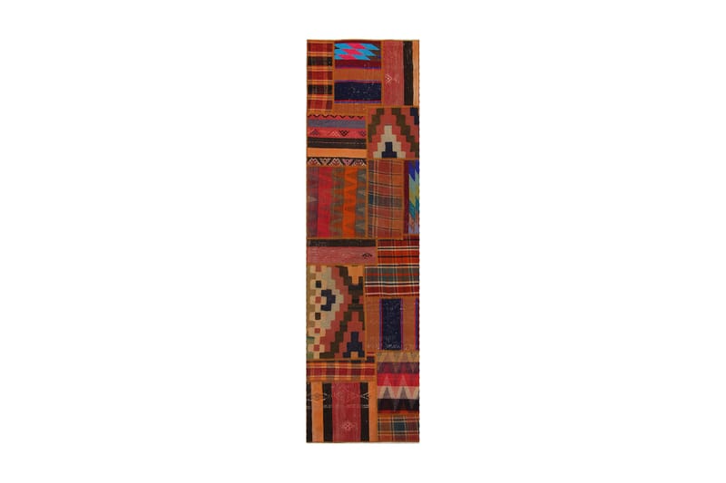 Håndknyttet persisk Patchwork Uldtæppe 71x252 cm Garn - Flerfarvet - Patchwork tæppe