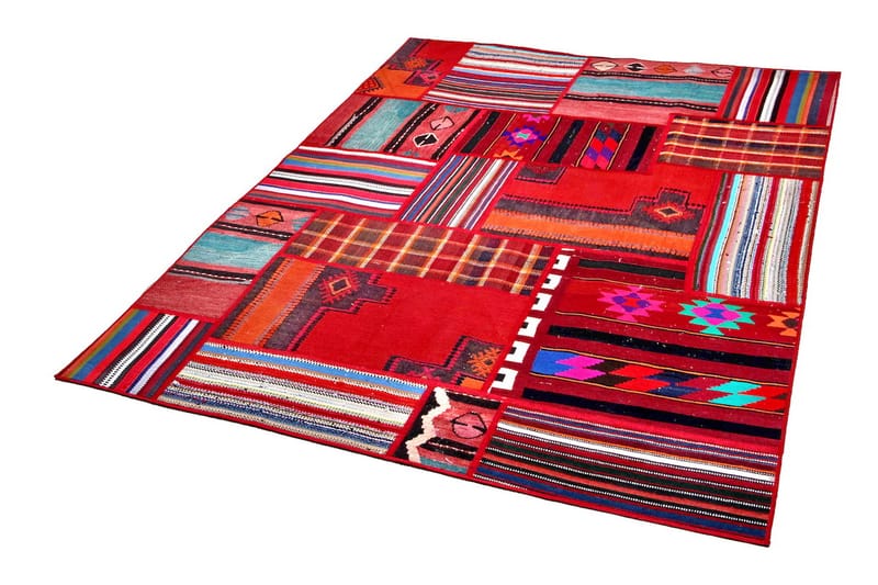 Håndknyttet Persisk lappetæppe 153x206 cm - Flerfarvet - Patchwork tæppe