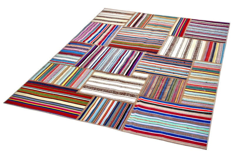 Håndknyttet Persisk lappetæppe 155x200 cm - Flerfarvet - Patchwork tæppe