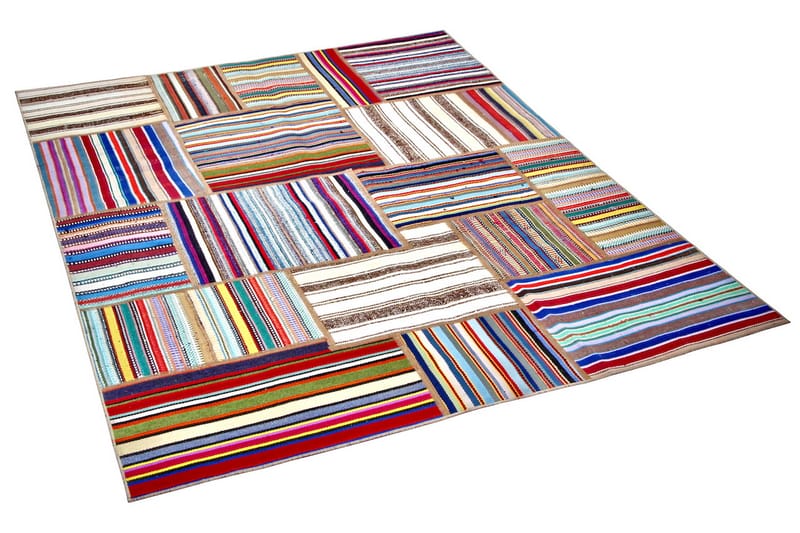 Håndknyttet Persisk lappetæppe 155x200 cm - Flerfarvet - Patchwork tæppe