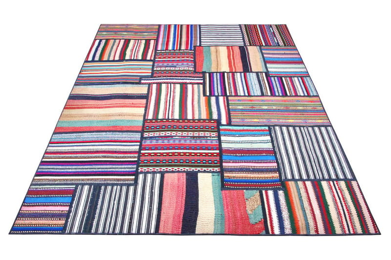 Håndknyttet Persisk lappetæppe 155x208 cm - Flerfarvet - Patchwork tæppe
