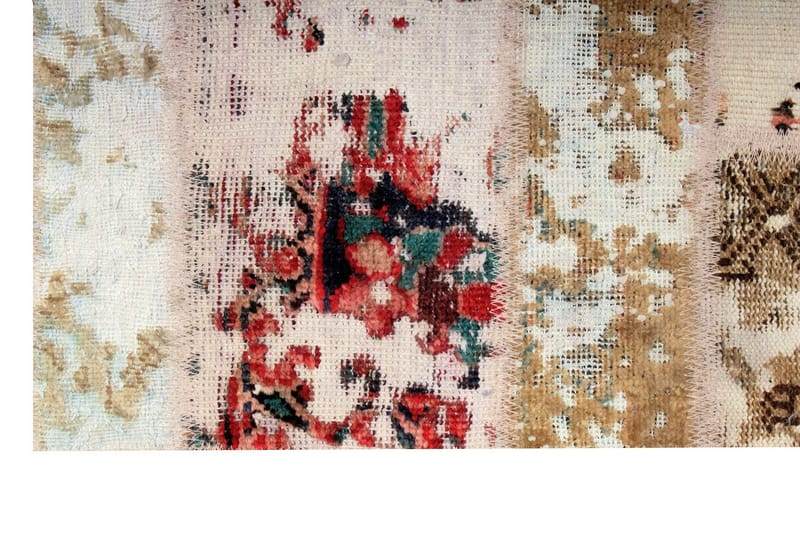 Håndknyttet persisk Patchwork Uldtæppe 168x222 cm Garn - Flerfarvet - Patchwork tæppe
