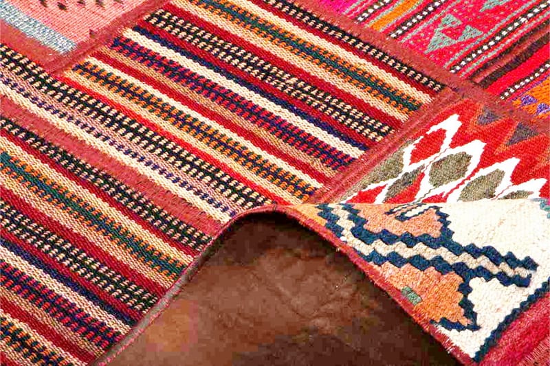 Håndknyttet Persisk lappetæppe 163x203 cm - Flerfarvet - Patchwork tæppe