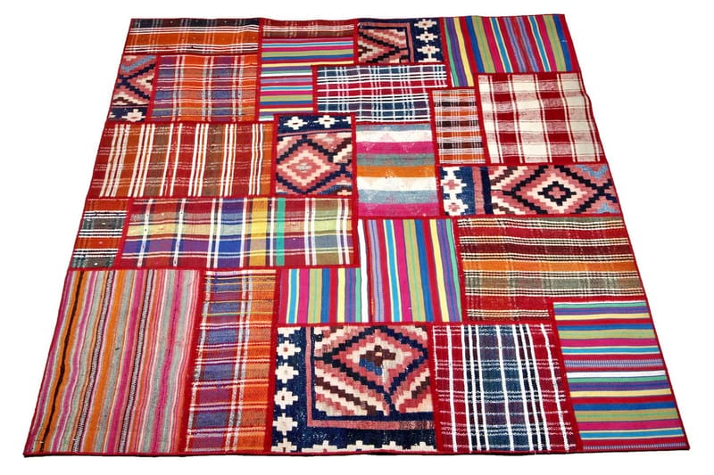Håndknyttet Persisk tæppe 156x206 cm Kelim - Flerfarvet - Patchwork tæppe