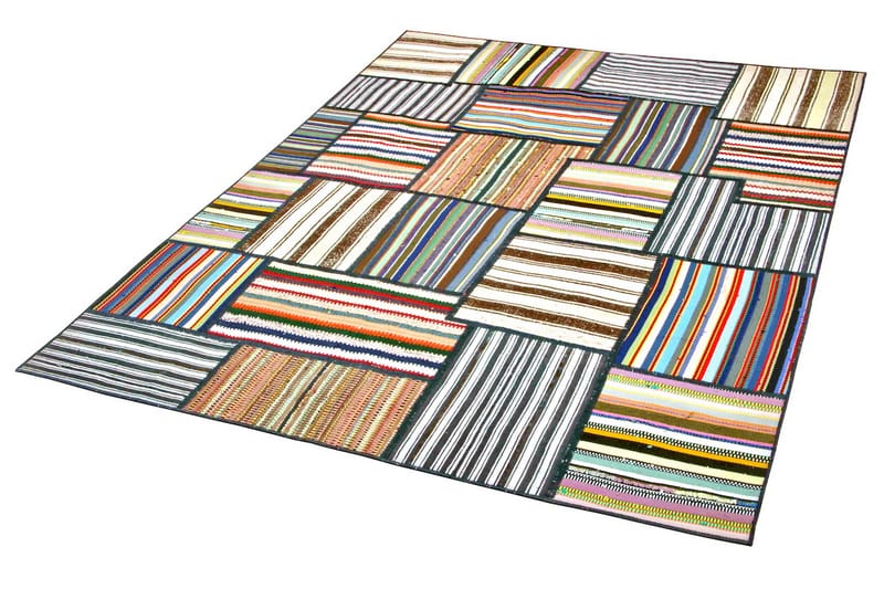 Håndknyttet Persisk lappetæppe 154x203 cm - Flerfarvet - Patchwork tæppe