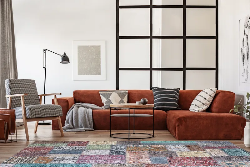 Patchham Patchworktæppe 160x230 cm - Flerfarvet - Tekstiler - Tæpper - Orientalske tæpper - Patchwork tæppe