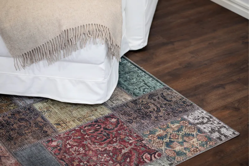 Patchham Patchworktæppe 160x230 cm - Flerfarvet - Tekstiler - Tæpper - Orientalske tæpper - Patchwork tæppe